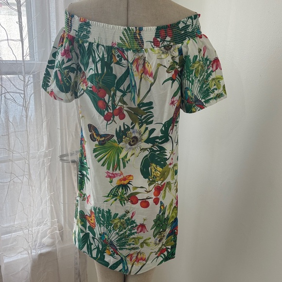 Tropical Floral Off-Shoulder Mini Dress - Picture 4 of 5